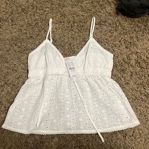 White lace tank